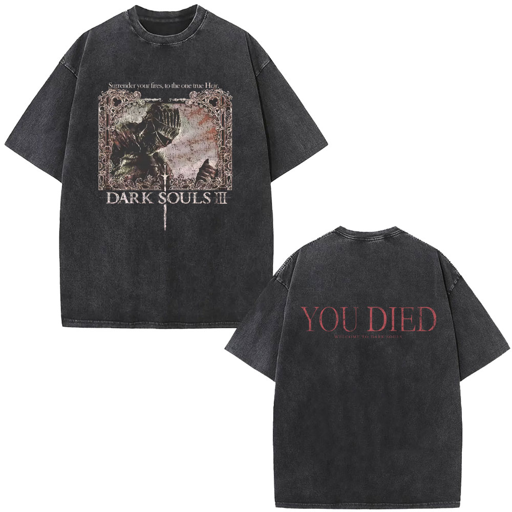 Retro Gaming Aesthetic - Washed Vintage Game Dark Souls Graphic