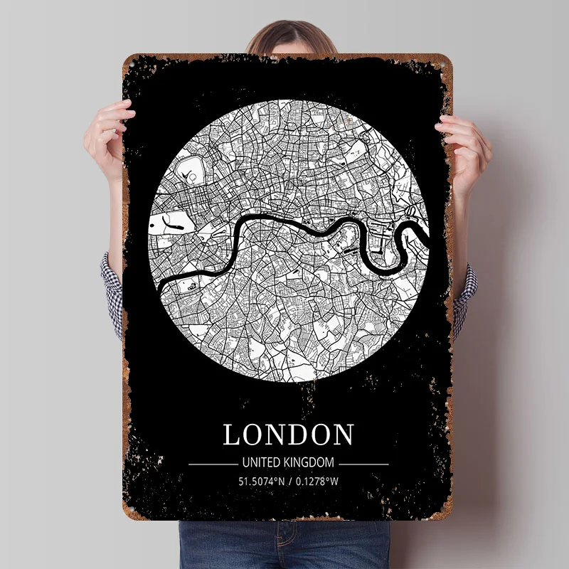 London City Map Tin Plaque Pos - đánh giá và giá Retro Gaming In London