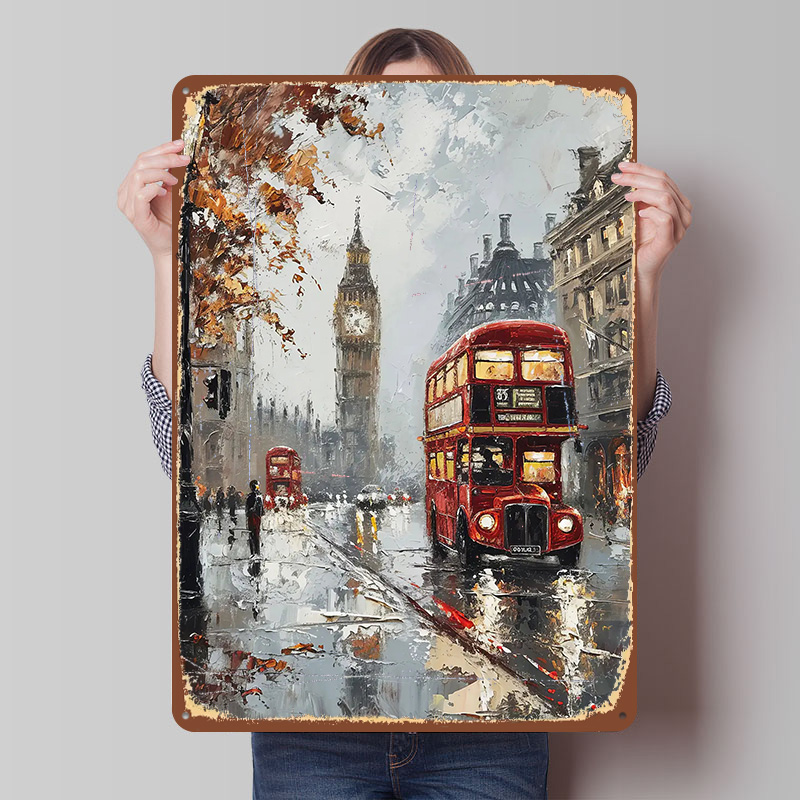London Bus Charm Metal Poster  - đánh giá và giá Retro Gaming In London