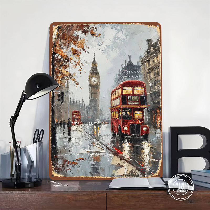 London Bus Charm Metal Poster  - đánh giá và giá Retro Gaming In London